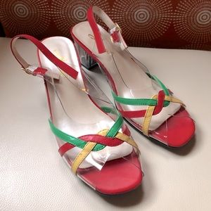 Dreamy Late 80s lucite Slingback Heeled Sandals